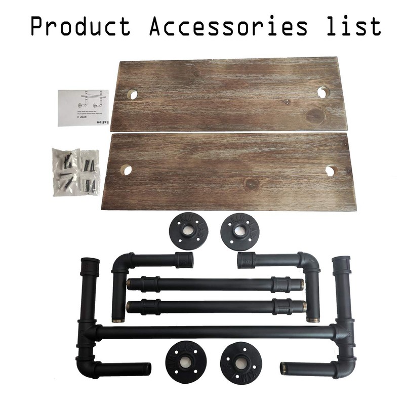 LooftMate Industrial Pipe Shelf,2 Tiered Metal Towel Racks for Bathroom,20"