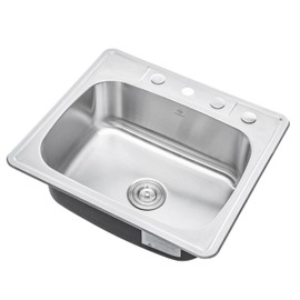 CozyBlock 25 Inch Stainless Steel Topmount Drop in Kitchen/Bar Single Bowl Sink (Sink Only)