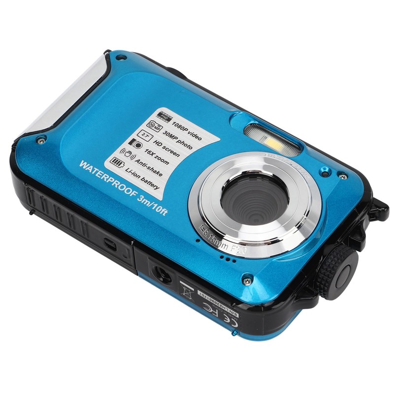 Waterproof Digital Camera 1080P 30MP 16X 10FT Underwater Camera for