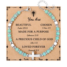 JoycuFF Cross Bracelet for Women Christian Gifts for Women Teen Religious Easter Catholic Gifts Communion Baptism Christian Confirmation Faith Jewelry Communion Baptism Gifts