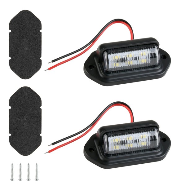 RRICHH 2 Piece Motorcycle Car LED Number Plate Trailer Light