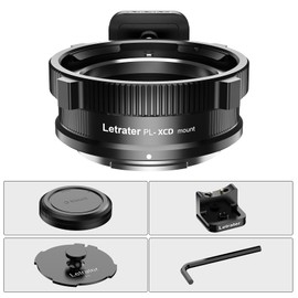 Letrater PL to XCD Pro Lens Mount Adapter for Arri PL Mount Lenses to Hasselblad X Series XCD Mount Mirrorless Digital Cameras X2D/X1D/X1D2/907/PL-XCD, Aluminium & Brass Material with Two caps
