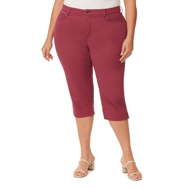 Gloria Vanderbilt Women's Plus Size Amanda Capri Jean, RUBARB JAM,