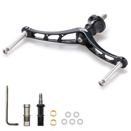 HEIGHTEN 80/92/95/98/110mm Reel Handle (No Knobs) Shimano Daiwa Universal Spinning Reel (80mm - Black) (110)