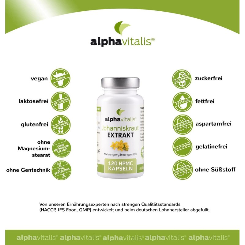 St John's Wort Extract with Hypericin - High Dosage, Vegan