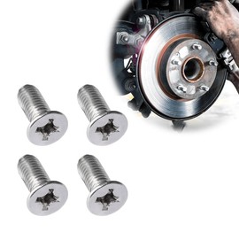 Gasedin 4 PCS Brake Disc Rotor Screws, Stainless Steel Cross Flat Head Brake Disc Rotor Bolts, OEM 93600-06014-0H Replacement Screws for Accord Civic CL CRX, Car Accessories