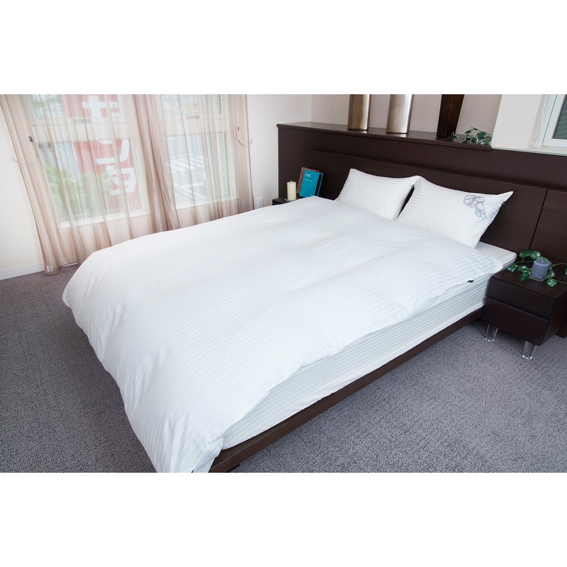 Hotel Style Satin Striped Cover Regina Bed Sheet (Box Type)