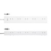 Sanwa Supply TAP-2210-1W Power Strip, 10 Outlets, 2-Prong (1 m),