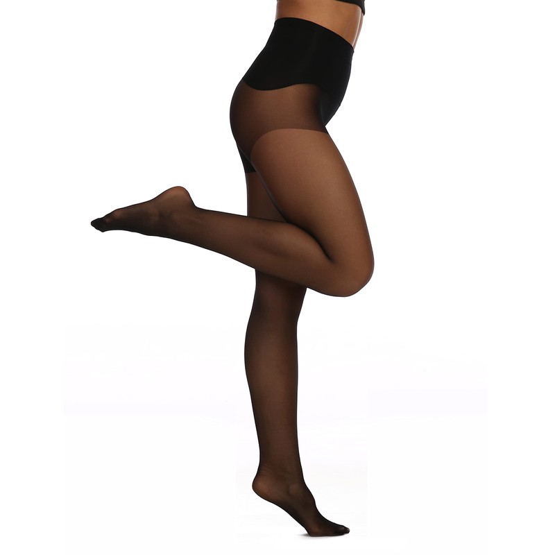EVERSWE Women's Seamless Control Top Tights 15D, No Seam Pantyhose