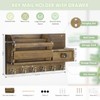 VIS'V Key Holder Wall Mount, Wooden Mail and Key Organizer