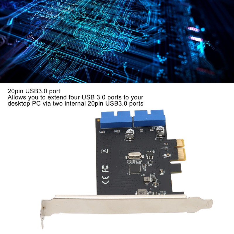 2 Port PCI Express to Dual 20pin USB 3.0 Cards