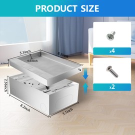 KYHSHJ Recessed Flat Hidden Socket Kit with 4 * 15A Receptacle+2 * 4.8A USB Charging Ports+2-Port RJ45 Datacom Receptacle.Corrosive Resistant Hardware,Silver