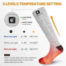 SNOW DEER Upgraded Heated Socks,Electric Rechargeable Battery Heating Socks for Men Women,Winter Ski Hunting Camping Hiking Riding Motorcycle Warm Socks Foot Warmer (M)