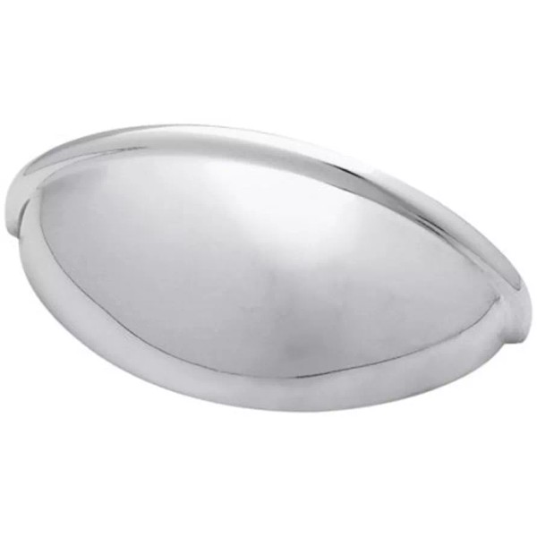 2-1/2" Curved Euro Design Cup Pull Chrome