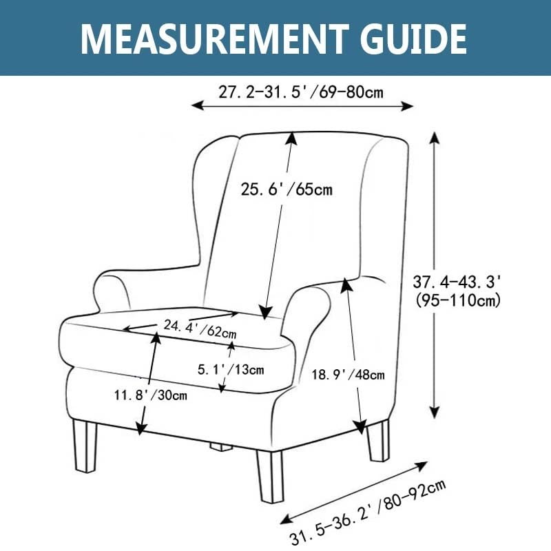 Printed Wing Chair Slipcovers 2 Piece Stretch Wingback Chair Cover