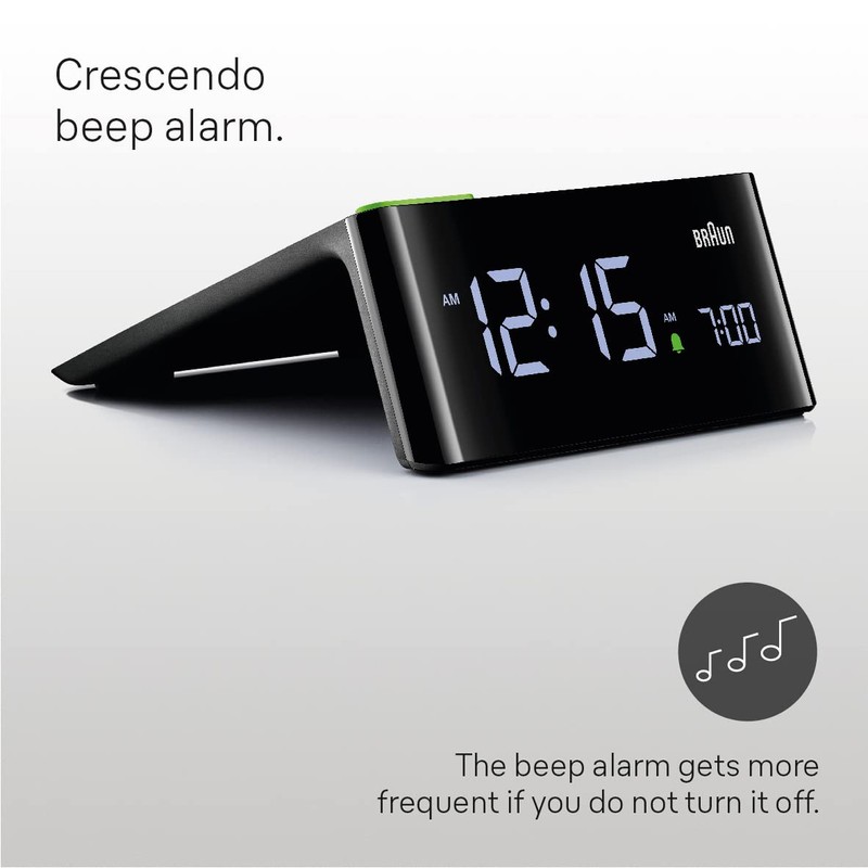 Braun Digital Alarm Clock with VA LCD Display, Touch Snooze