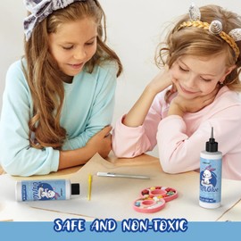 Craft Glue 4oz & Precision Tips, Craft Glue Bottles with Fine Tip, Craft Glue Quick Dry Clear, Strong Tacky Glue, Fabric Glue Permanent for Paper Crafting Scrapbooking/Card Making/Etc