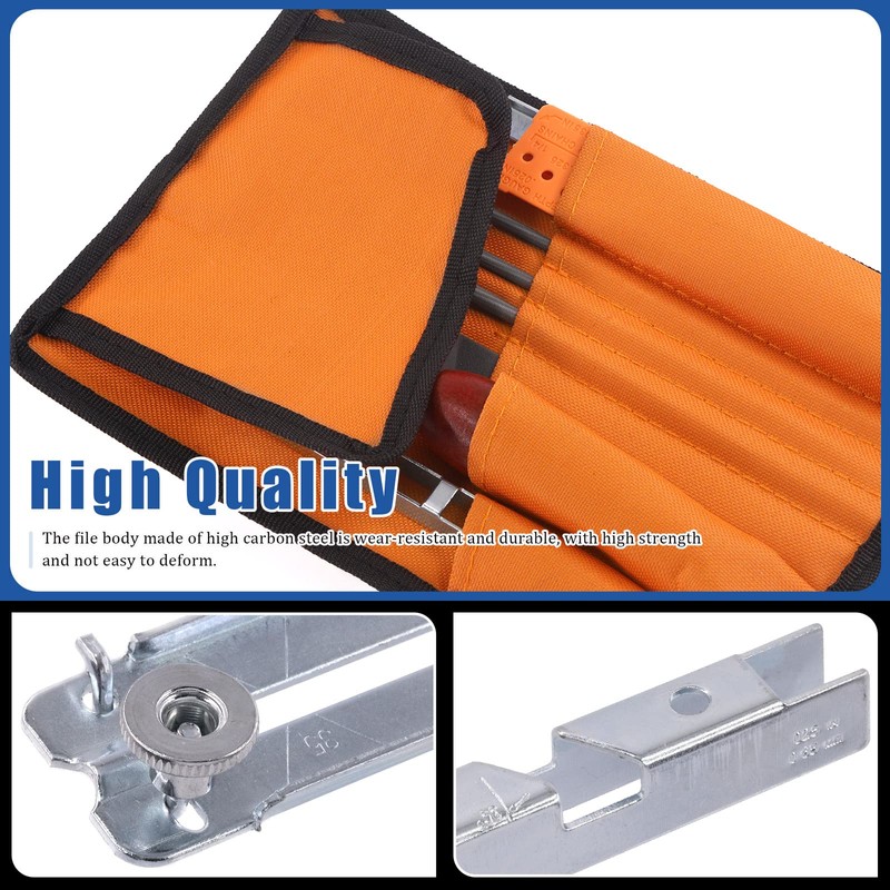 Glarks 7Pcs Chainsaw Sharpener File Assortment Kit with 5/32, 3/16,