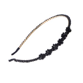 Alilang Copper Tone Shiny Black Beads Girls Headwear Headband Hair Accessory