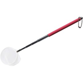 boxtech Fish Shrimp Skimming Net Fine Mesh Expandable Fishing Net with Stainless Steel Handle for Aquarium Pond Creek (Red, Round)