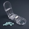 Compact Transparent Pill Cutter - Precise Steel Blade, Easy and
