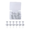 Silver Push Pins, 20 Pcs Metal Thumb Tacks Drawing Pins