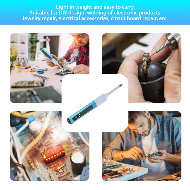 Electric Soldering Iron Pen Cordless Intelligent Portable Digital Display USB