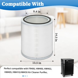HM400 Replacement Filter FR400 True HEPA Filter for FR400,HM400,HM402,HM405,HM410, HM450 Air Purifiers,1 HEPA Filter + 2 Pre-Filters.
