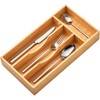 Umilife Bamboo Kitchen Drawer Organizer, 7 Inch Silverware Utensils Tray