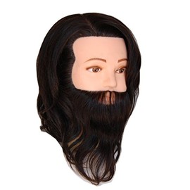 Ladella Beauty Male / Man Cosmetology Mannequin 100% Human Hair Hairdresser Training Head Manikin Head - JACOB (FWB)