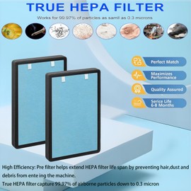 PHZF-21 Filters Replacement For Brondell Horizon O2+ P200 Air Purifier，3-in-1 Activated Carbon Filters，used for Bedroom and Office bedroom, living room, kitchen or office