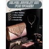 Henoyso 5 Piezas Set Joyas Bolso de Mano de Diamantes