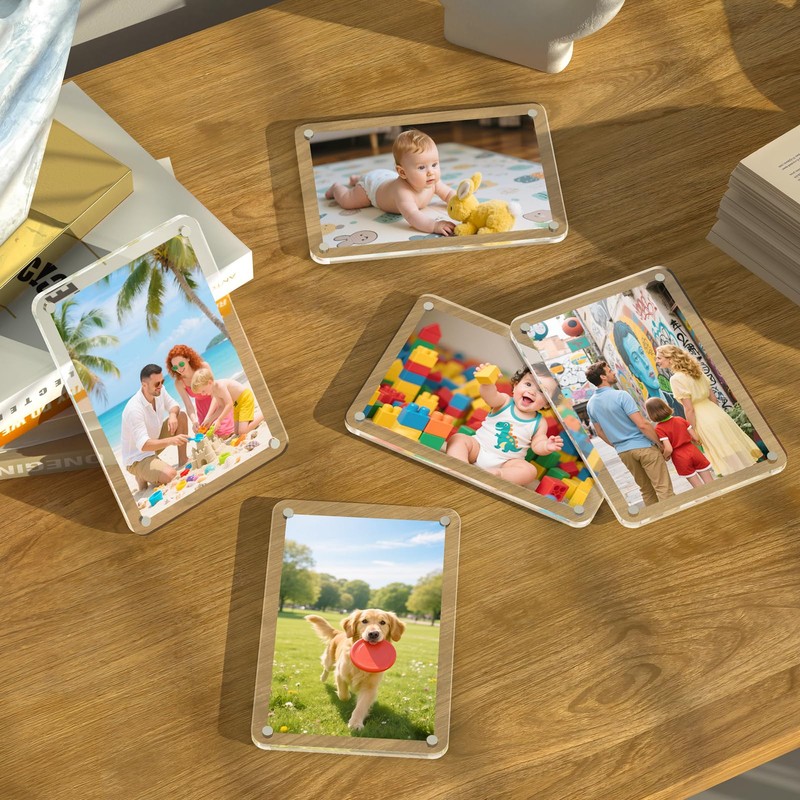 3 Pack Magnetic Picture Frame for Fridge, 4x6 Inch Photo