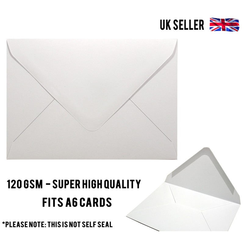 (Choose Pack) C5 / C6 Gummed Flap Envelopes Pure White