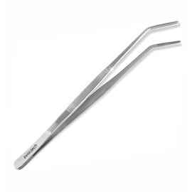 Innotech Instruments Barbecue Tweezers for Grill, Cooking Tweezers for Fine Catering Kitchen, Serving Tweezers, Kitchen Tweezers as Tongs, Candybar, Tweezers Stainless Steel (25 cm Curved)