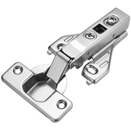 Luokim 2pcs Soft Closing Clip On Face Frame Mounting Cabinet Hinges Full Overlay Kitchen Cabinet Door Hinges Nickel Finish