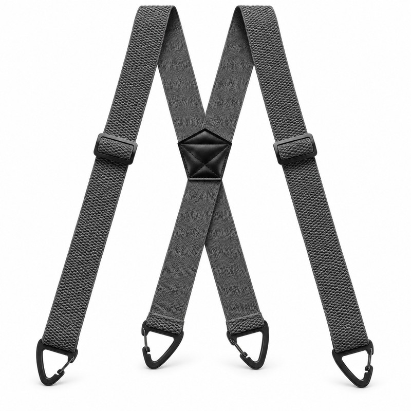 Men's Work Suspenders – 1.5-Inch Adjustable Elastic X-Back Straps with