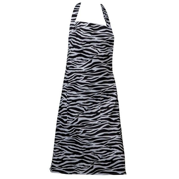 Classic Home Store Zebra Print Bib Apron with Pocket &