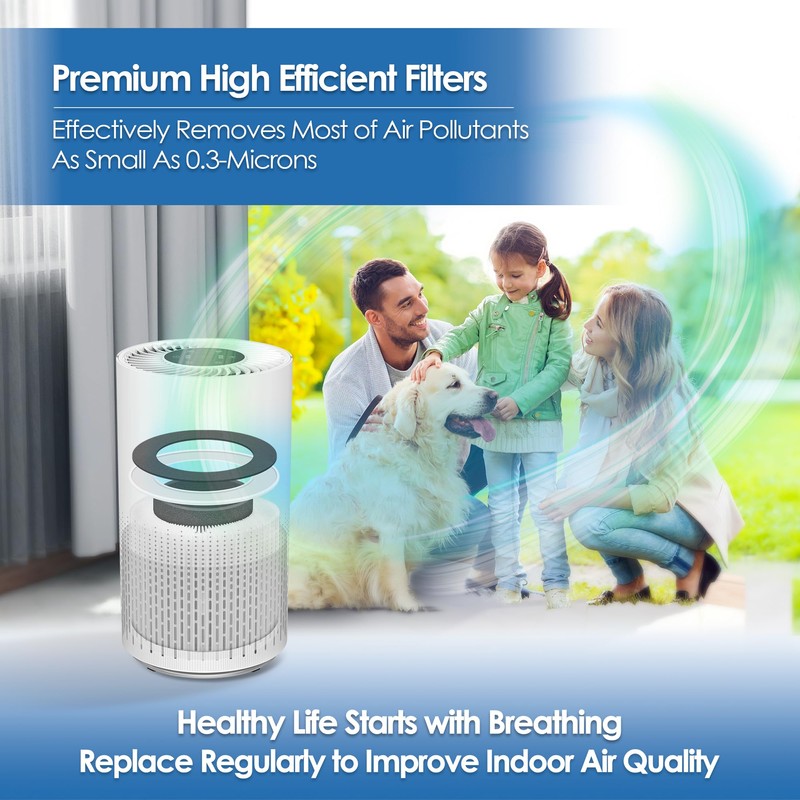 VK-6067B Filter Compatible with Vremi Air Purifier Filter Replacement VRM010685N