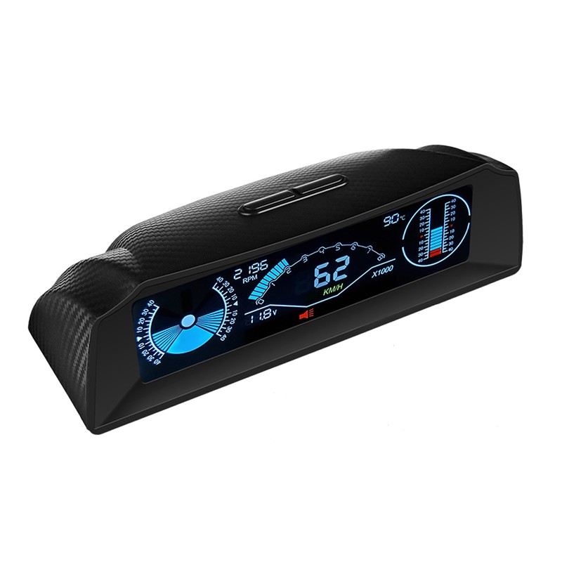 Car Headup Display LCD Digital Speedometer Multifunctional Inclinometer Angle Slope