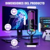 Micrófono PC Condensador USB, Microfono para Gamer, RGB, Reducción ENC