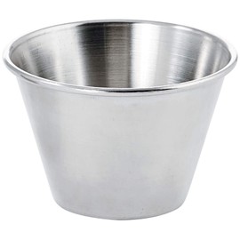 Winco SCP-40, 4-Ounce Stainless Steel Round Ramekin Condiment Sauce Cups, 1 Dozen Pack