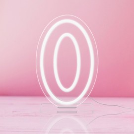 YALLOVE Neon Sign Number 0, 9.8 inches Height USB Powered Night Light-up Numbers for Birthdays Decor, Party Anniversary, Cafe Bar Decor (Small)
