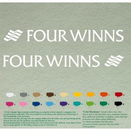 Pair of Four Winns Boats Compatible Replacement Decals Vinyl Stickers Boat Outboard Motor Set of 2 (18", White 010)