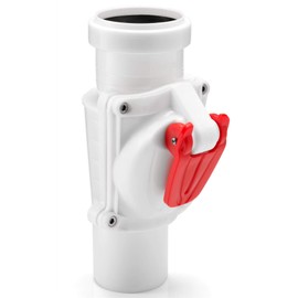 White Vertical Backwater Valve Anti Flood Protection Device 50mm Diameter