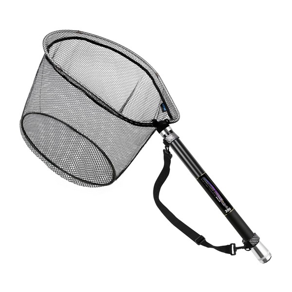 SANLIKE 300 Telescopic Hand Net; 99% Carbon; Landing Net; 9 Stages; 4 x Folding; Frame Size 23.6 x 18.9 inches (60 x 48 cm), Oval Frame; For Both Freshwater and Saltwater 9.8 ft (3 m)