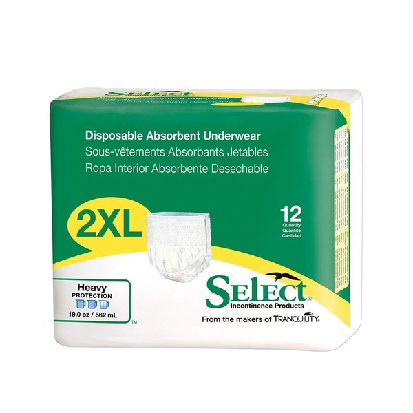 Select Disposable Absorbent Underwear - XX-Large 48/cs