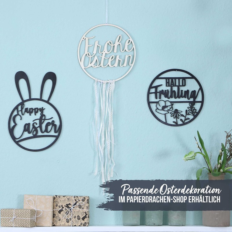Papierdrachen Easter Wooden Ring – Easter Pendant Black – Reusable