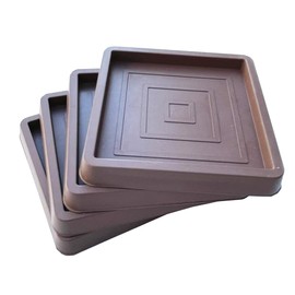 4 PCS Non Slip Furniture Pads,Rubber Furniture Caster Cups,Furniture Coasters for Hardwood Floors, Chair Leg Protectors for Bed,Cabinet,Sofa,Chair,Table,Piano (Brown, Square)