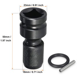 1/2 Square Drive to 1/4 Hex Shank Socket Adapter,2Pack Quick Release Chuck Converter, Fine Metal Hex Shank Socket Adapter for Impact Ratchet Wrench Screwdriver Bit Holding Socket